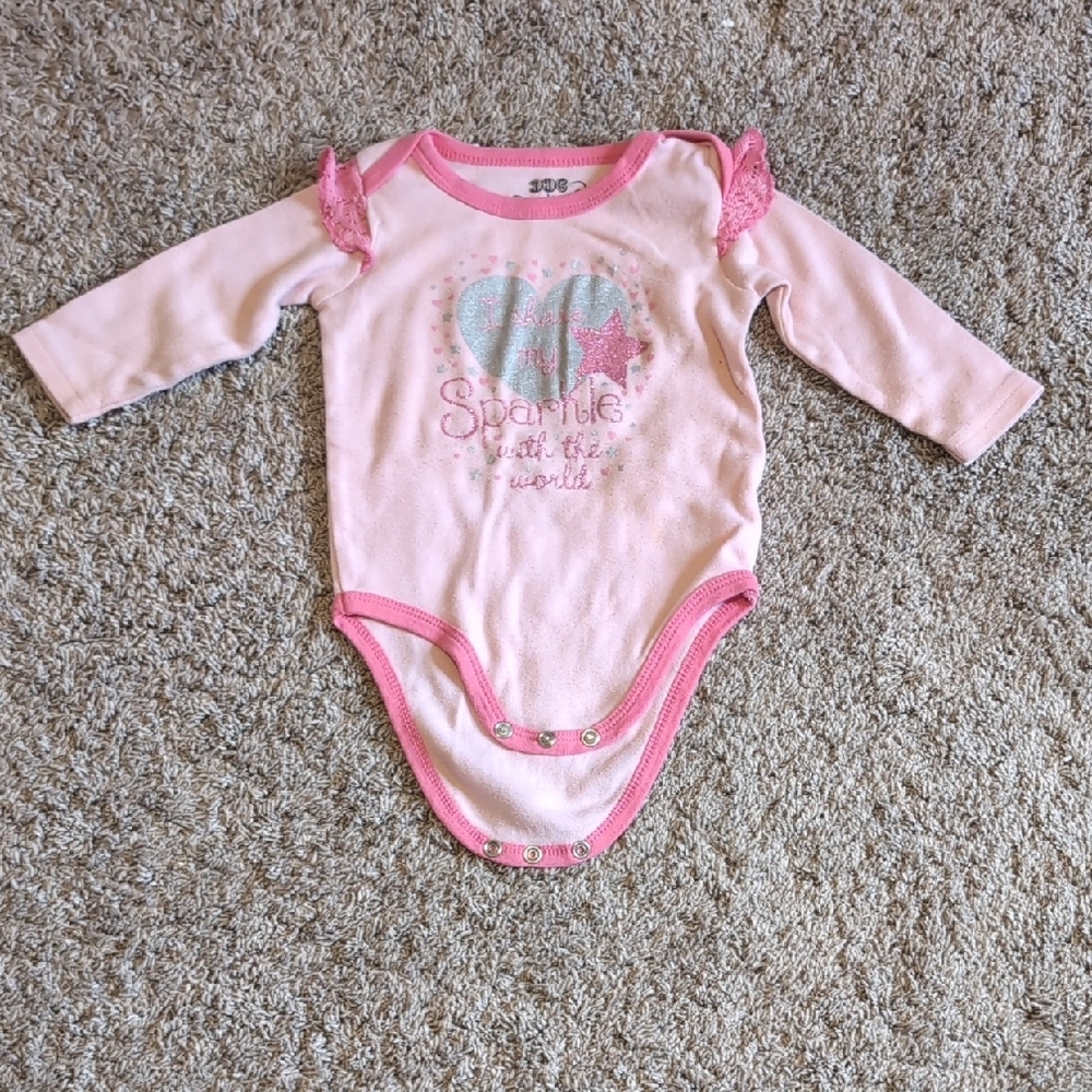 Darling Pink Bodysuit with Decorative Design